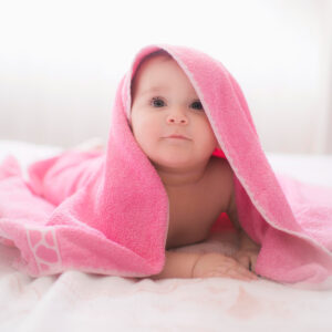 Cape de bain bébé minky